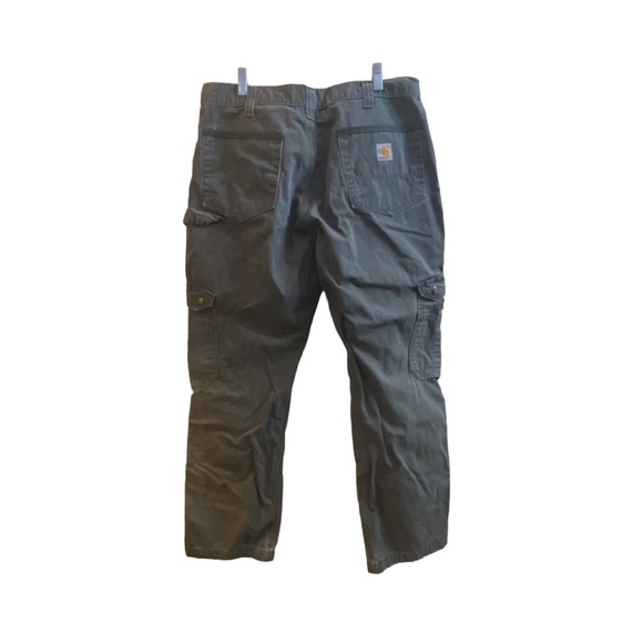 Carhartt Mens Green Cargo Pants Work Jeans Relaxed Fit Heavyweight Size 34 - Picture 7 of 14